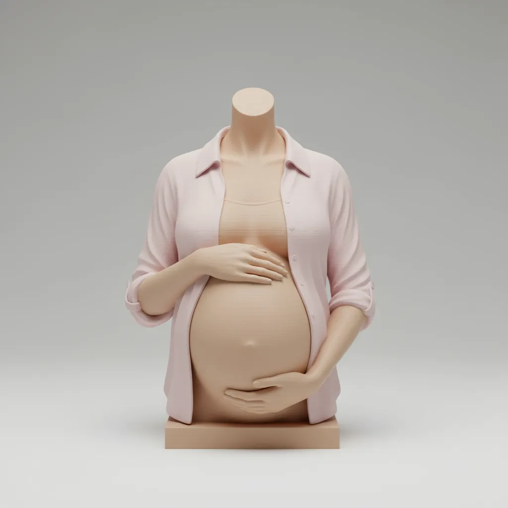 busto 3D embarazo con camiseta