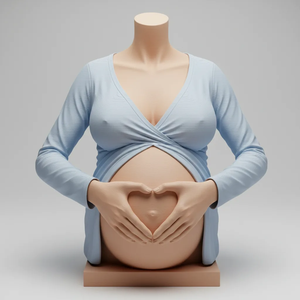 busto 3D embarazo con camiseta